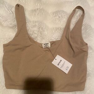Brand new cotton on cropped tank top in tan
